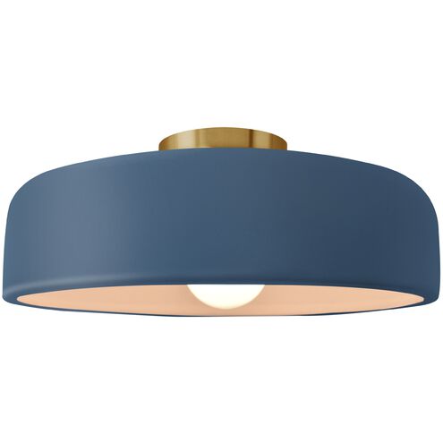 Radiance 1 Light 13 inch Midnight Sky and Matte White and Brushed Brass Semi Flush Ceiling Light