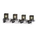 Metropolis 4 Light 36.5 inch Polished Chrome Bath Light Wall Light in Square with Flat Rim