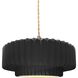 Radiance Collection - Pleated Tier Pendant Ceiling Light in Brushed Brass, Replaceable Bulb, Beige Twist Cord, Gloss Black, 14.5W x 5.25H, Form+Finish+Function
