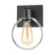 EVOLV 6.5 inch Matte Black with Chrome Ring Wall Sconce Wall Light in Matte Black / Chrome Ring