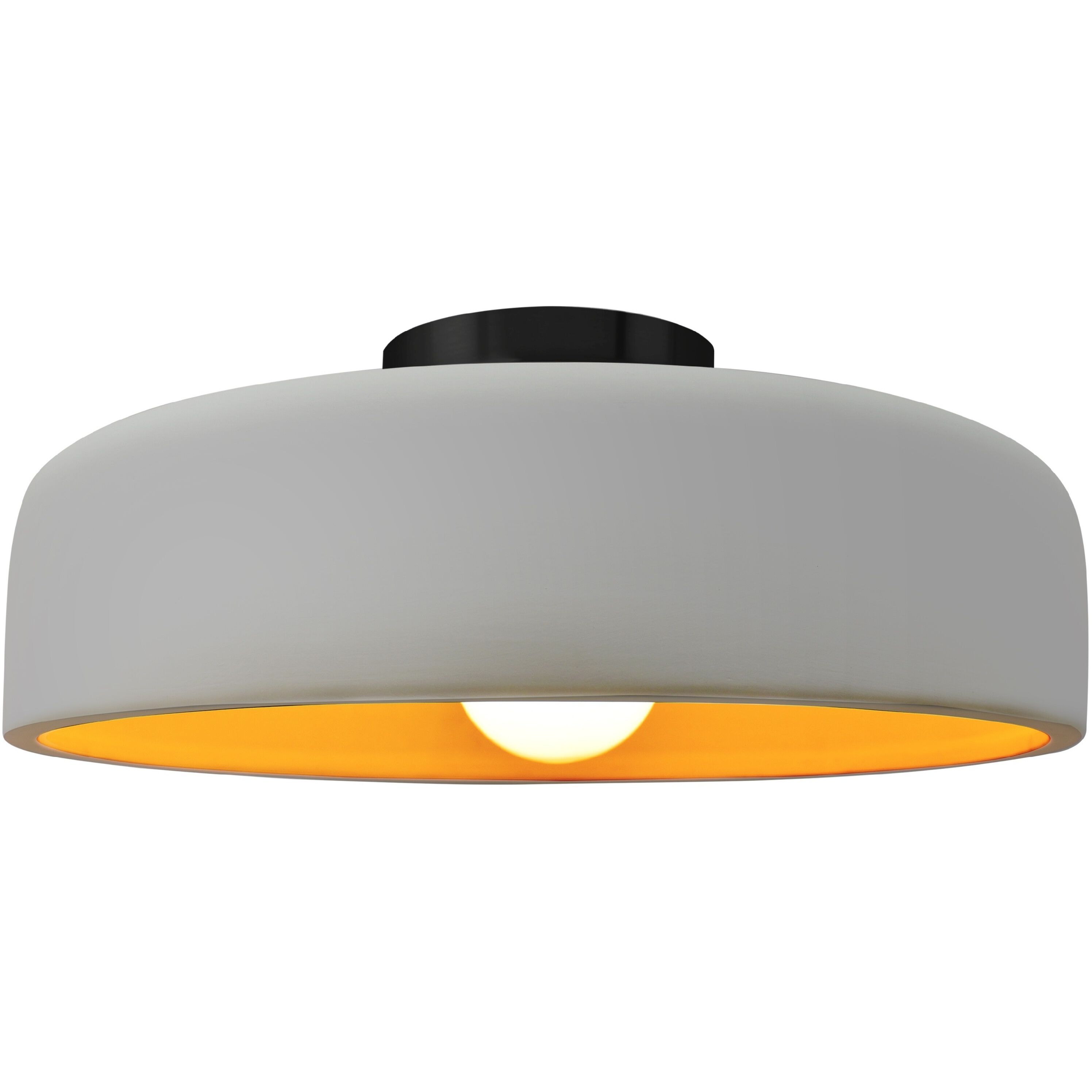 Radiance Collection - Spire 1 Light 16 inch Matte White and Champagne Gold and Matte Black Semi-Flush Ceiling Light in Replaceable Bulb, Matte White/Champagne Gold, 16W x 6.5H, Form+Finish+Function