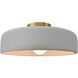 Radiance Collection - Spire 1 Light 13 inch Matte White and Brushed Brass Semi-Flush Ceiling Light in Replaceable Bulb, 13W x 6H, Form+Finish+Function