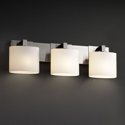 Fusion 3 Light 27 inch Dark Bronze Vanity Light Wall Light in Rectangle, Incandescent, Ribbon Fusion