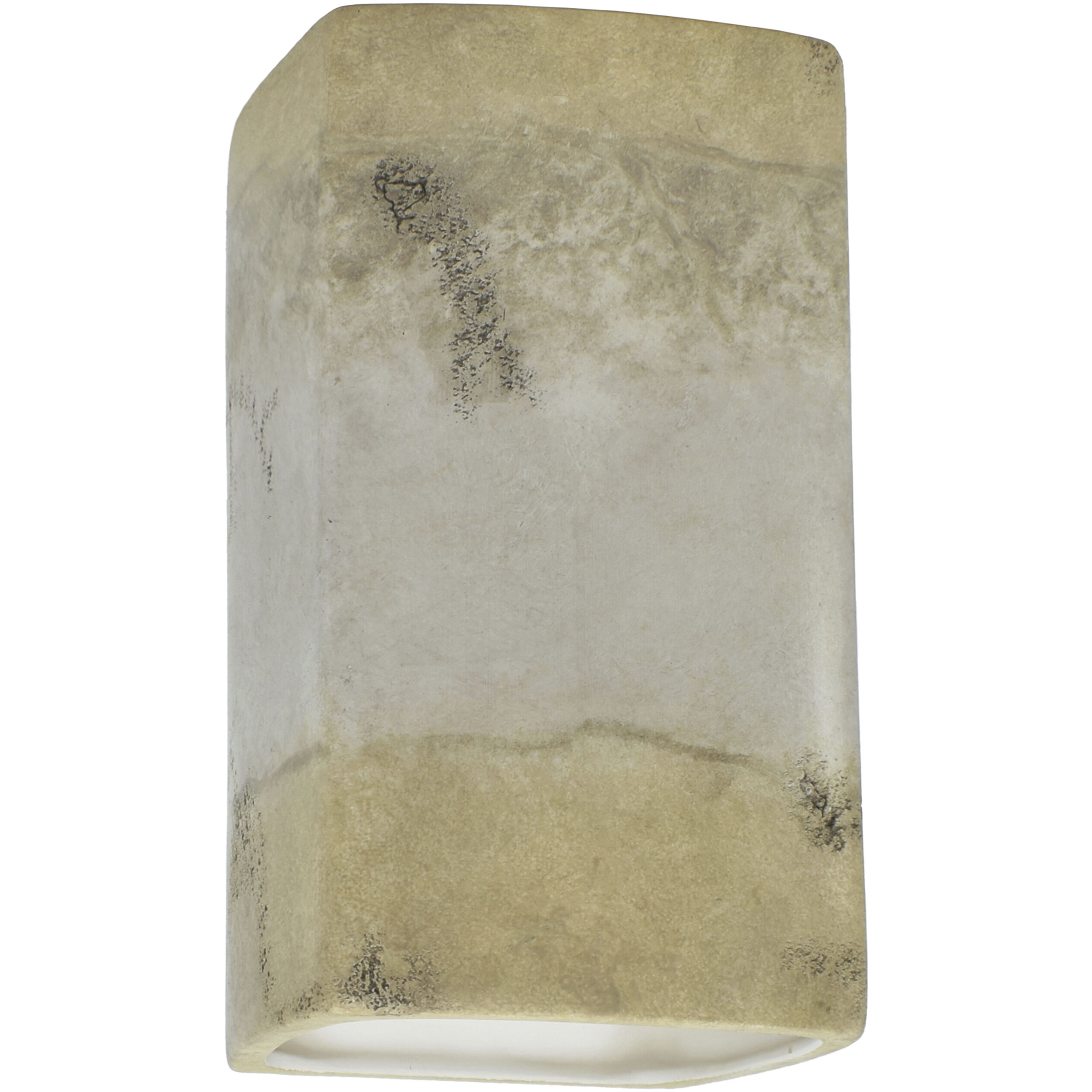 Ambiance Rectangle LED 9.5 inch Greco Travertine Outdoor Wall Sconce, Small
