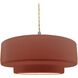 Radiance Collection - Tier Pendant Ceiling Light in Brushed Nickel, Replaceable Bulb, Beige Twist Cord, Canyon Clay, 16.25W x 6H, Form+Finish+Function