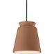 Radiance Collection - Trapezoid LED 7.75 inch Adobe and Matte Black Pendant Ceiling Light in Dedicated LED, Form+Finish+Function