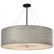 Textile 36 inch Matte Black Pendant Ceiling Light in White, Incandescent
