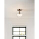 Fusion Collection 1 Light 7.5 inch Brushed Brass Semi Flush Ceiling Light, Harlow Family