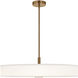 Textile Collection - Genova Family 36 inch Brushed Brass and White Linen Semi-Flush Ceiling Light in 36" D x 36" W x 9.5" H, EVOLV
