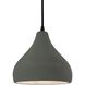Radiance LED 8 inch Pewter Green and Matte Black Pendant Ceiling Light