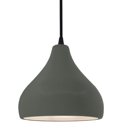 Radiance LED 8 inch Pewter Green and Matte Black Pendant Ceiling Light