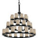 Limoges 36 Light 42 inch Matte Black Chandelier Ceiling Light in Pleats, Incandescent