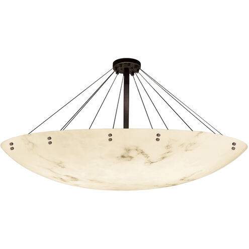 LumenAria 12 Light 72 inch Dark Bronze Semi-Flush Ceiling Light in Pair of Cylinders, Incandescent, Bowl