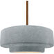 Radiance Collection - Tier Pendant Ceiling Light in Brushed Brass, Replaceable Bulb, Rigid Stem, Concrete, 14.5W x 5.25H, Form+Finish+Function