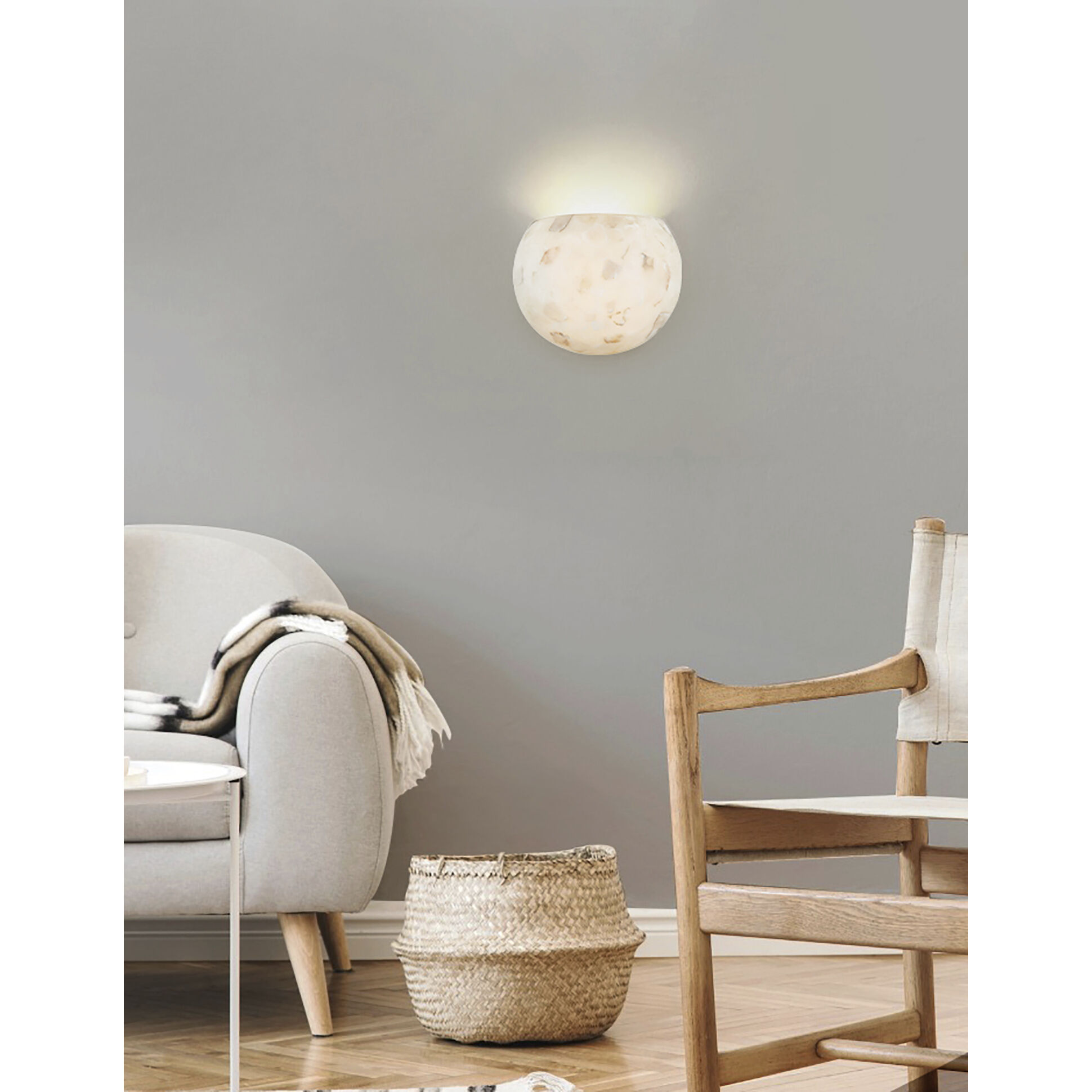 Alabaster Rocks Collection 1 Light 10 inch Alabaster Rocks ADA Wall Sconce Wall Light, Globe Family