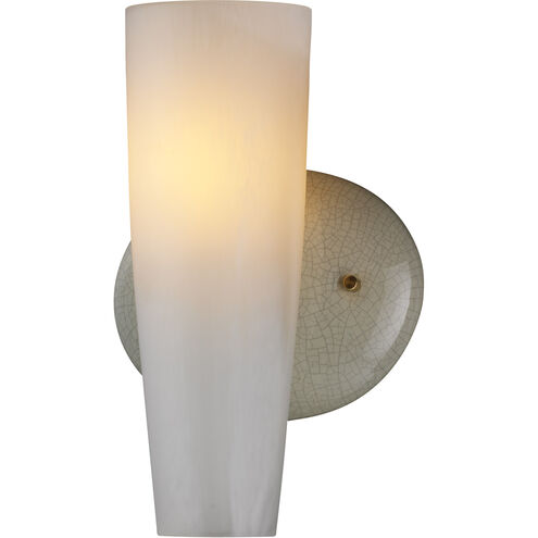 Euro Classics Ovalesque 1 Light 6 inch Polished Brass with White Crackle Torch Wall Sconce Wall Light
