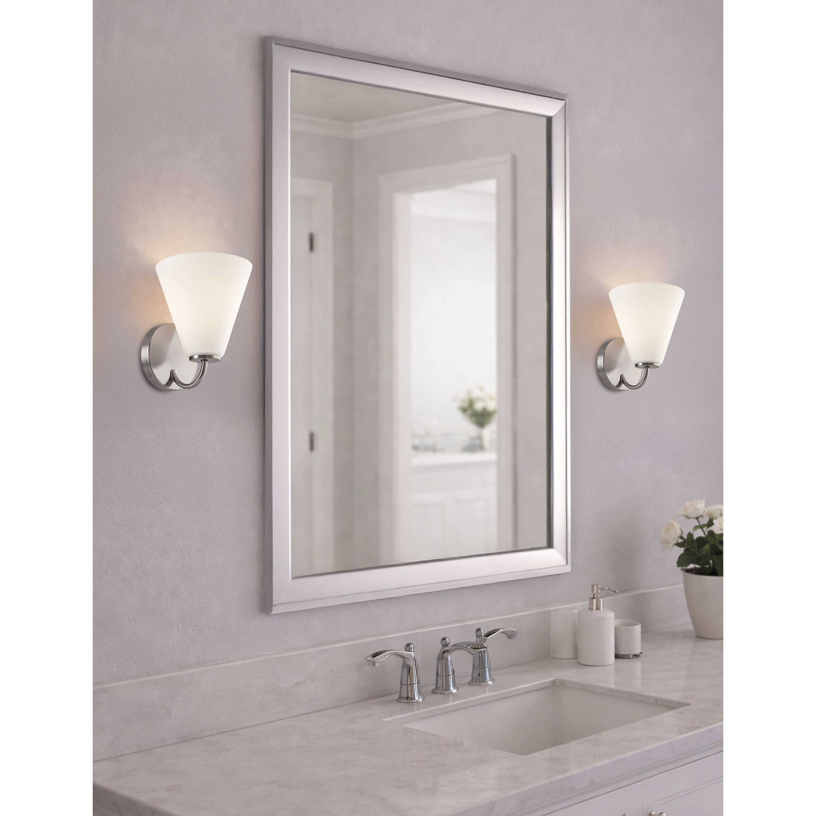 Fusion Collection - Pavia Family 1 Light 6.75 inch Brushed Nickel Wall Sconce Wall Light, EVOLV