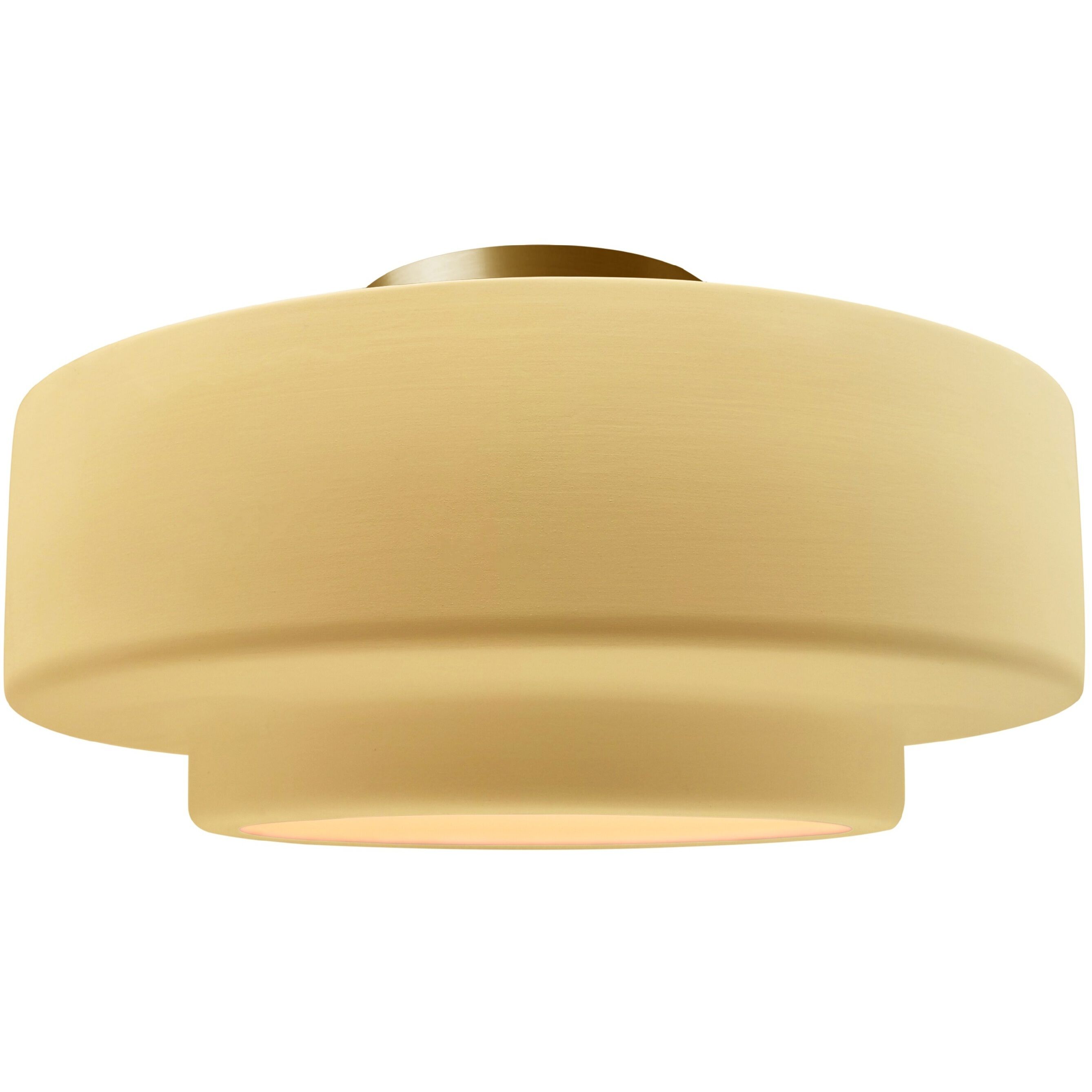 Radiance Collection - Tier LED 16.5 inch Muted Yellow and Brushed Brass Semi-Flush Ceiling Light in Dedicated LED, 16.5W x 8H, Form+Finish+Function