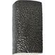 Ambiance Rectangle LED 9.5 inch Hammered Pewter Outdoor Wall Sconce, Small