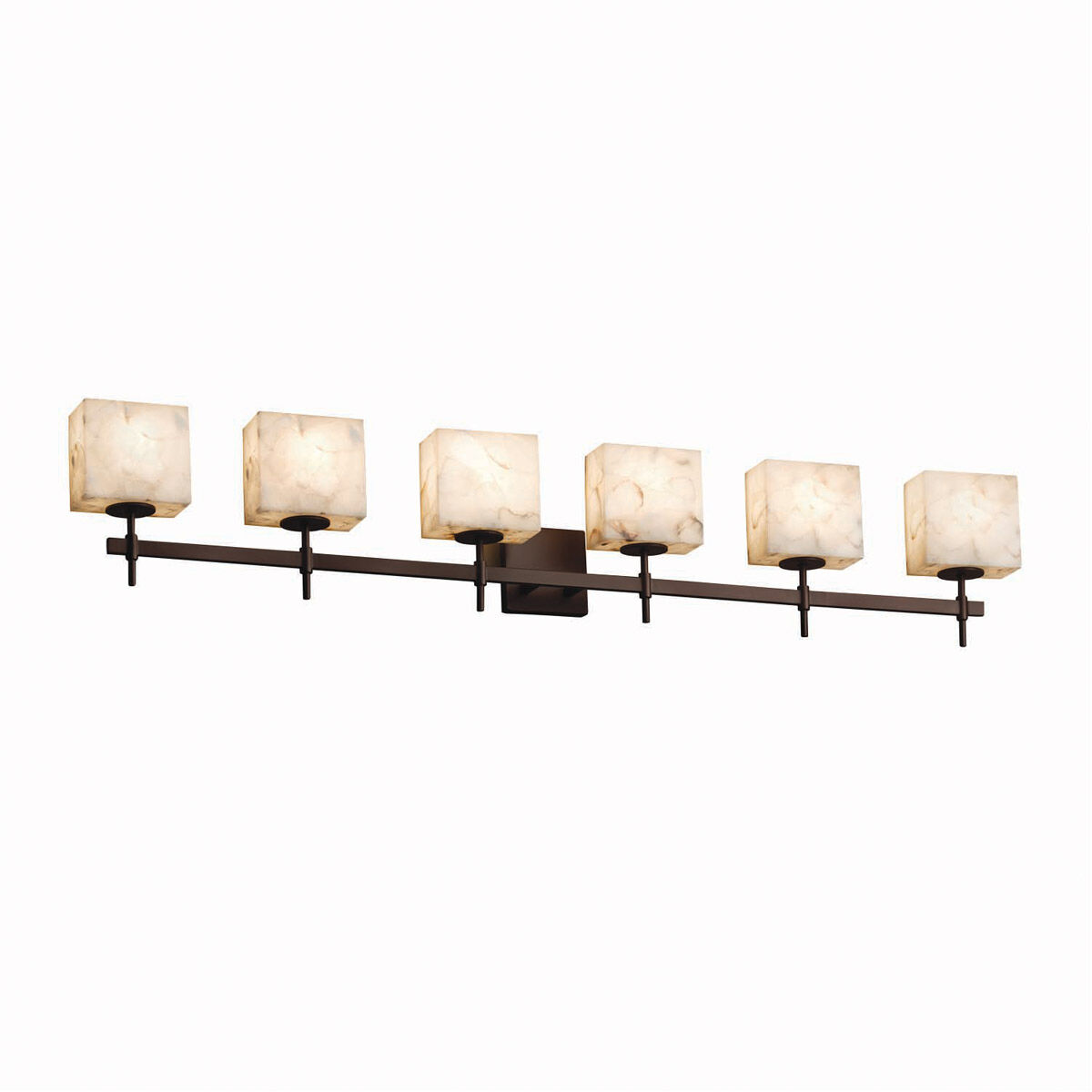 Alabaster Rocks 6 Light 49 inch Polished Chrome Bath Bar Wall Light in Square with Flat Rim, Incandescent