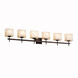 Alabaster Rocks 6 Light 49 inch Polished Chrome Bath Bar Wall Light in Square with Flat Rim, Incandescent