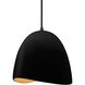 Radiance Collection - Brisa Pendant Ceiling Light in Matte Black, Dedicated LED, Black Cord, Carbon Matte Black/Champagne Gold, 9W x 8.75H, Form+Finish+Function