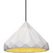 Radiance Collection 1 Light 12 inch Polished Chrome and Champagne Gold and Matte White and Black Pendant Ceiling Light