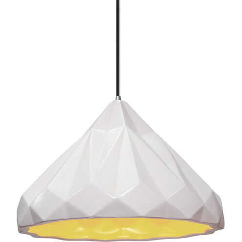 Radiance Collection 1 Light 12 inch Polished Chrome and Champagne Gold and Matte White and Black Pendant Ceiling Light