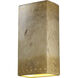 Ambiance Rectangle LED 21 inch Hammered Polished Brass Outdoor Wall Sconce, Really Big