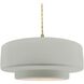 Radiance Collection - Tier Pendant Ceiling Light in Brushed Brass, Dedicated LED, Beige Twist Cord, Bisque, 16.25W x 6H, Form+Finish+Function