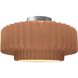 Radiance Collection - Pleated Tier LED 16.5 inch Adobe and Brushed Nickel Semi-Flush Ceiling Light in Dedicated LED, 16.5W x 8H, Form+Finish+Function