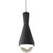 Radiance Collection - Erlen 1 Light 4.75 inch Gloss Gray and Polished Chrome Pendant Ceiling Light in Replaceable Bulb, White, Form+Finish+Function