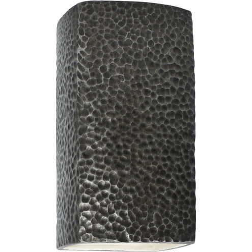 Ambiance Rectangle LED 5.25 inch Hammered Pewter ADA Wall Sconce Wall Light, Small