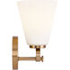 Fusion Collection - Bolzano Family 1 Light 6 inch Brushed Brass and Opal Wall Sconce Wall Light, EVOLV