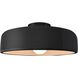 Radiance Collection - Spire 1 Light 13 inch Gloss Black and Matte White and Matte Black Semi-Flush Ceiling Light in Replaceable Bulb, Gloss Black/Matte White, 13W x 6H, Form+Finish+Function