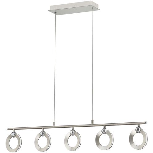 Hermosa 5 Light 43.5 inch Brushed Nickel Chandelier Ceiling Light