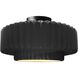 Radiance Collection - Pleated Tier 1 Light 16.5 inch Gloss Black and Matte Black Semi-Flush Ceiling Light in Replaceable Bulb, 16.5W x 8H, Form+Finish+Function