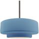 Radiance Collection - Tier Pendant Ceiling Light in Brushed Nickel, Dedicated LED, Black Cord, Sky Blue, 14.5W x 5.25H, Form+Finish+Function