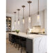 Fusion Collection - Rimini Family 1 Light 2 inch Brushed Brass and Clear Ribbed Pendant Ceiling Light, EVOLV