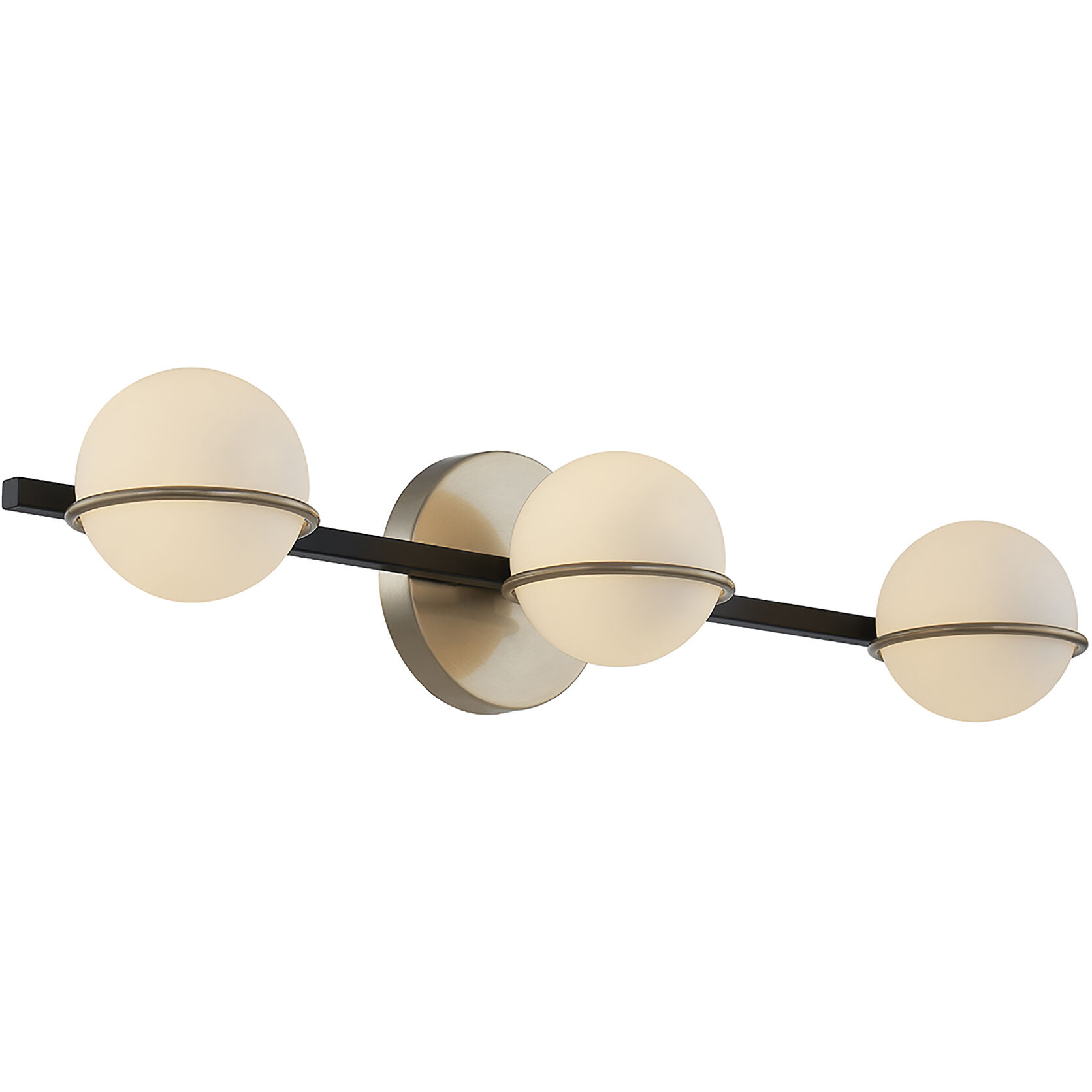 Fusion LED 23 inch Matte Black Bath Bar Wall Light in Matte Black and Brass