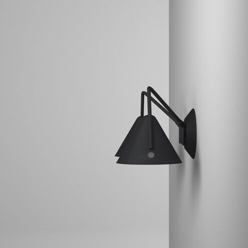 Zag LED 21.5 inch Matte Black and Textured Wall Sconce Wall Light 