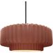 Radiance Collection - Pleated Tier Pendant Ceiling Light in Brushed Nickel, Dedicated LED, Black Cord, Canyon Clay, 14.5W x 5.25H, Form+Finish+Function