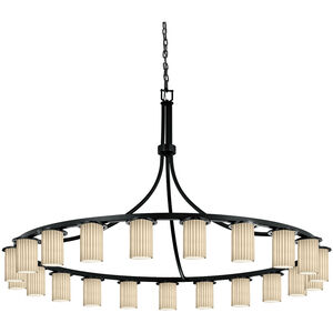 Limoges 21 Light 60 inch Matte Black Chandelier Ceiling Light in Pleats, Incandescent