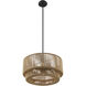 Eco Collection - Milos Family 4 Light 18 inch Matte Black and Natural Semi-Flush Ceiling Light in 18" D x 18" W x 9.25" H, EVOLV