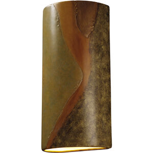 Ambiance Cylinder LED 21 inch Verde Patina Outdoor Wall Sconce, Really Big