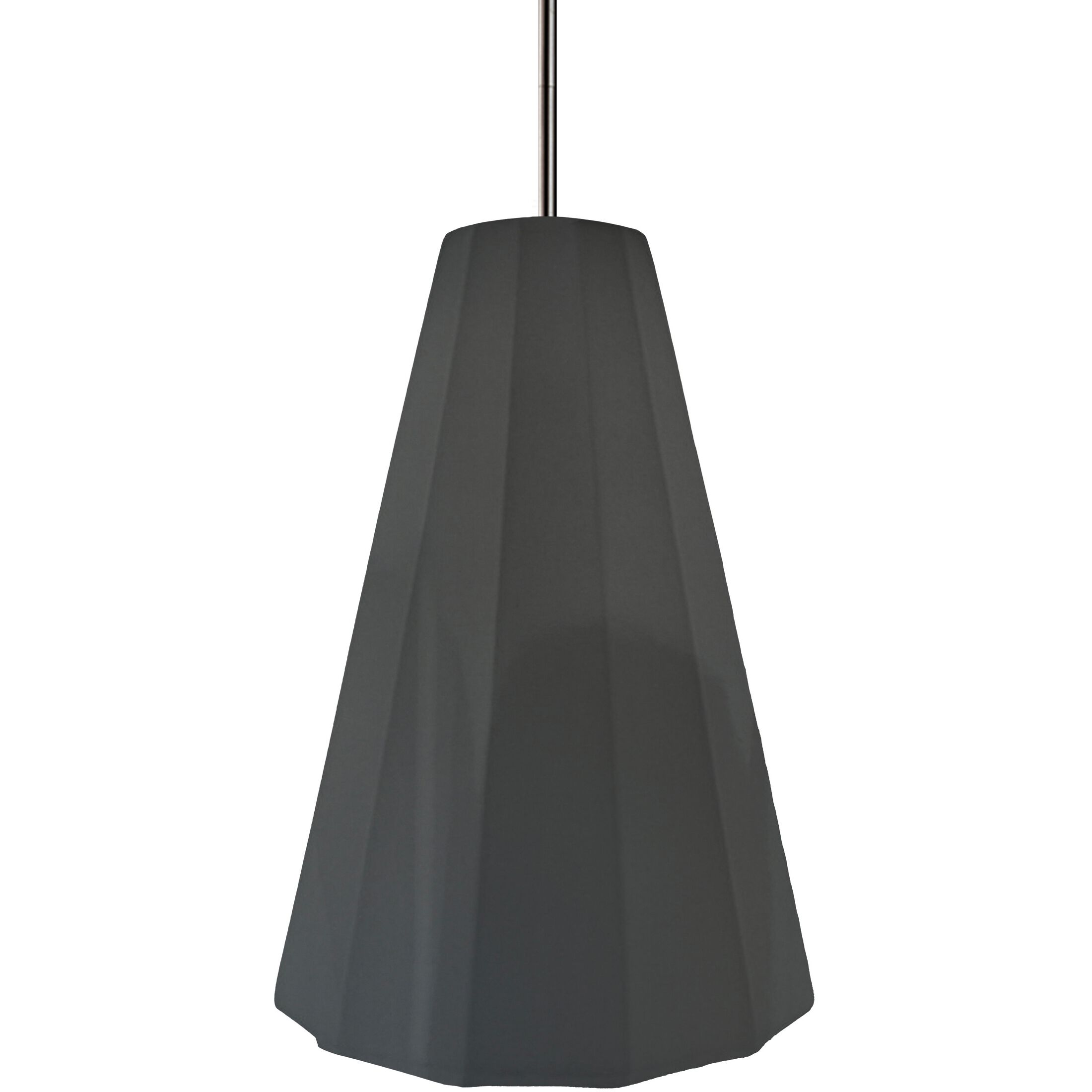 Radiance Collection - Fluted Pendant Ceiling Light in Brushed Nickel, Dedicated LED, Rigid Stem, Gloss Gray, 9W x 13H, Form+Finish+Function