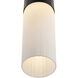 Fusion Collection - Cellini Family 4.5 inch Matte Black and Ribbed Opal ADA Wall Sconce Wall Light, EVOLV