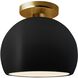 Radiance LED 7 inch Carbon Matte Black and Brushed Brass Semi Flush Ceiling Light
