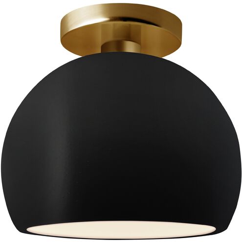 Radiance LED 7 inch Carbon Matte Black and Brushed Brass Semi Flush Ceiling Light