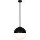 EVOLV LED 14 inch Matte Black Pendant Ceiling Light, Ion Family